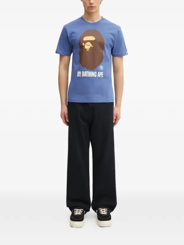 A Bathing Ape ハンドプリント Tシャツ Lサイズ A BATHING APE® プリント Tシャツ | ブルー | FARFETCH JP