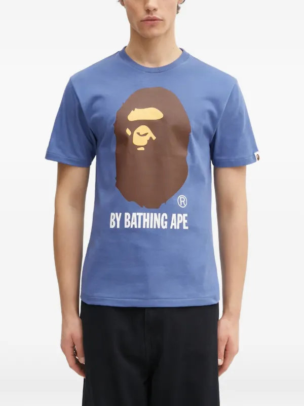 A Bathing Ape ハンドプリント Tシャツ Lサイズ A BATHING APE® プリント Tシャツ | ブルー | FARFETCH JP
