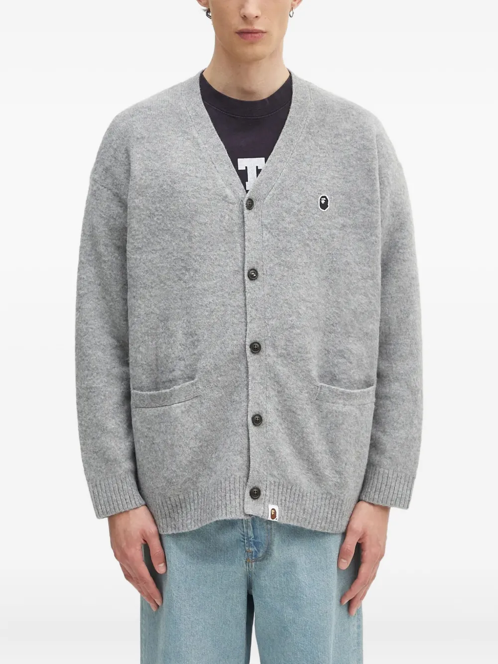 A BATHING APE button-up cardigan Grijs