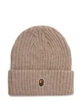 A BATHING APE® Ape Head ribbed-knit beanie - Neutrals