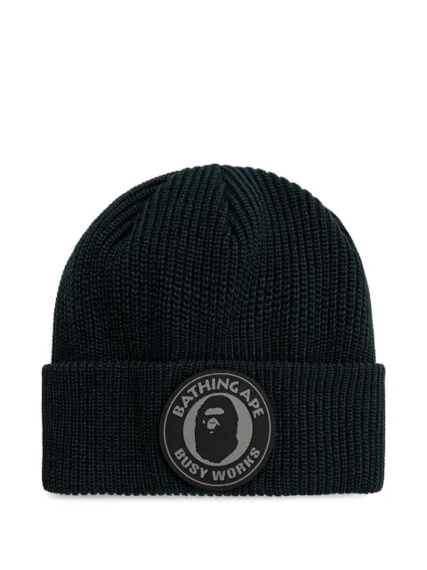 A BATHING APE® logo-patch ribbed beanie