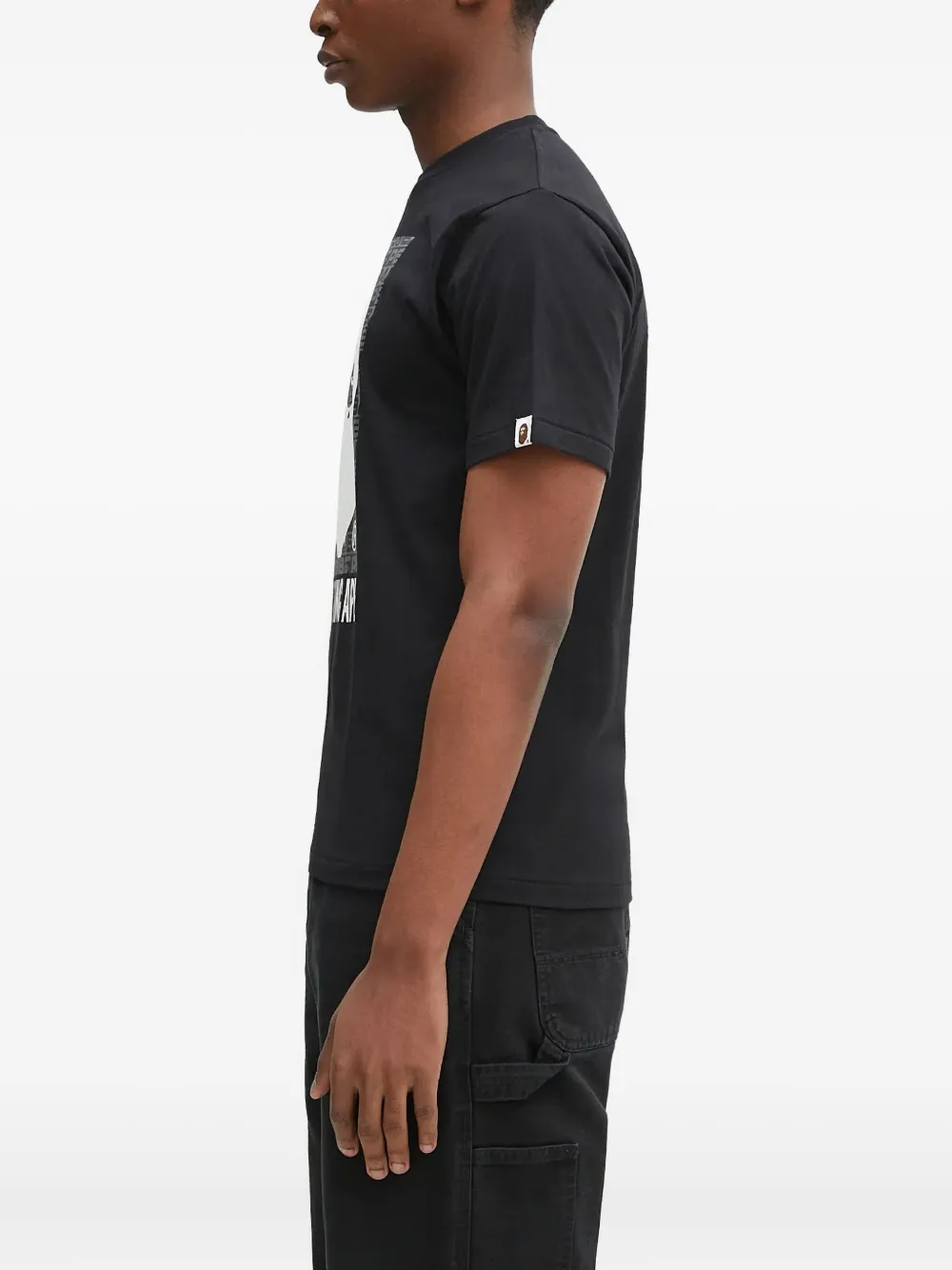 A BATHING APE logo-print T-shirt Zwart
