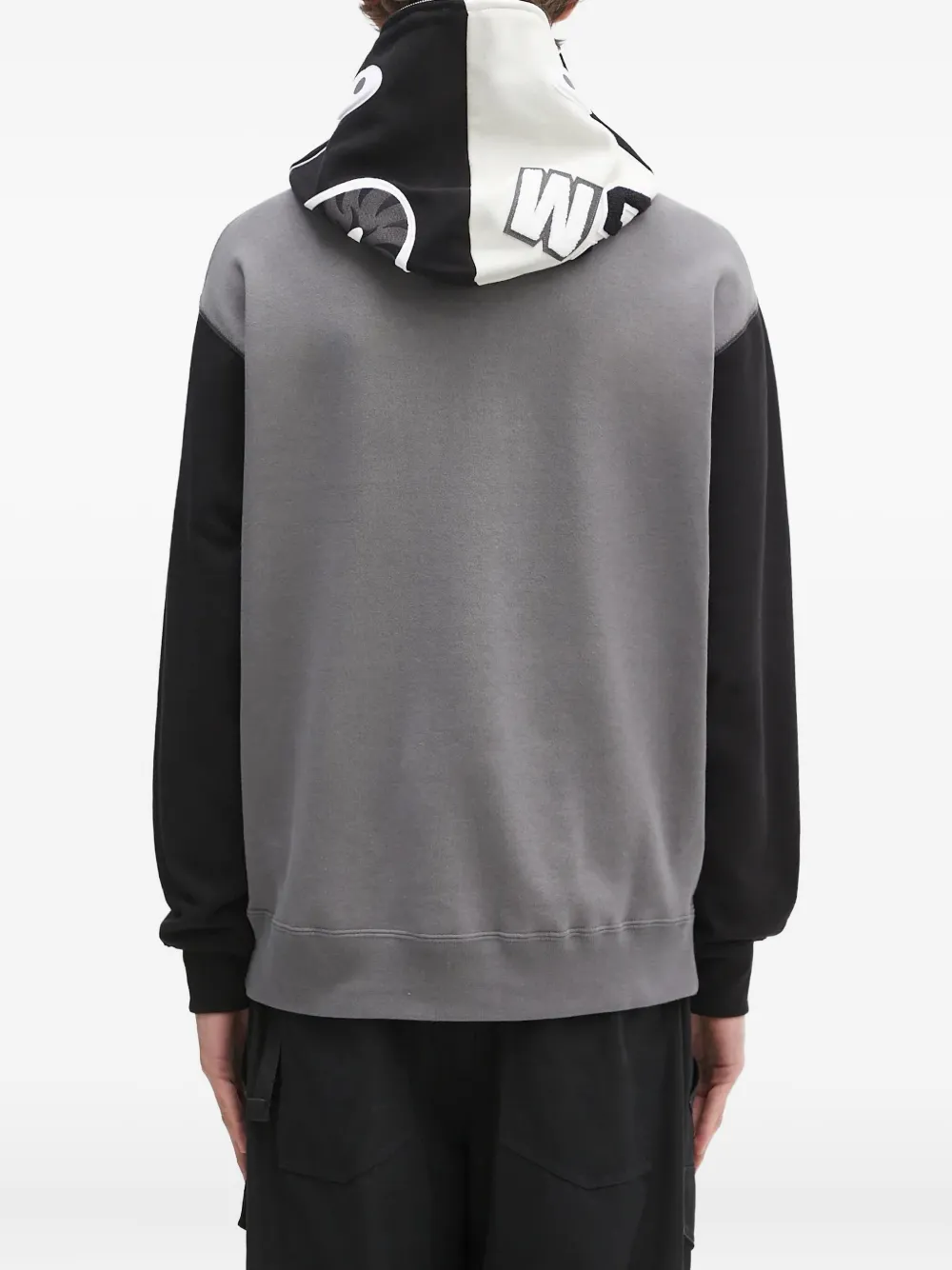 A BATHING APE shark-print zip-up hoodie Grijs