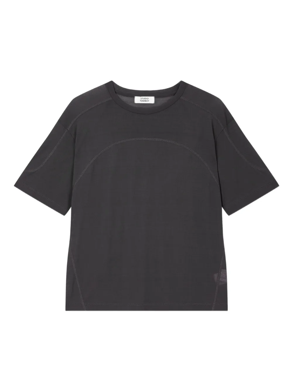 straight-hemline short-sleeve t-shirt
