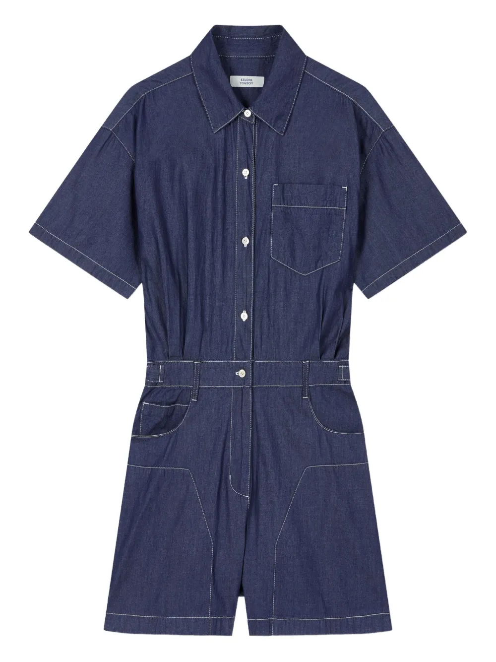 button-fastening jumpsuit