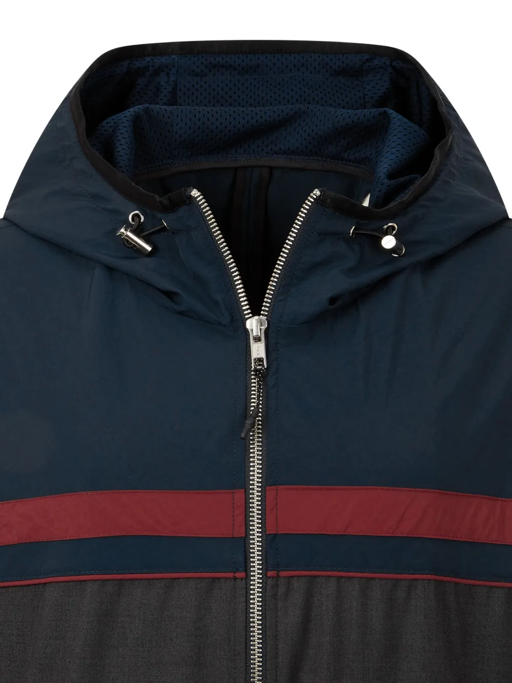 Studio Tomboy Contrast-trim Hooded Track Jacket In Gray