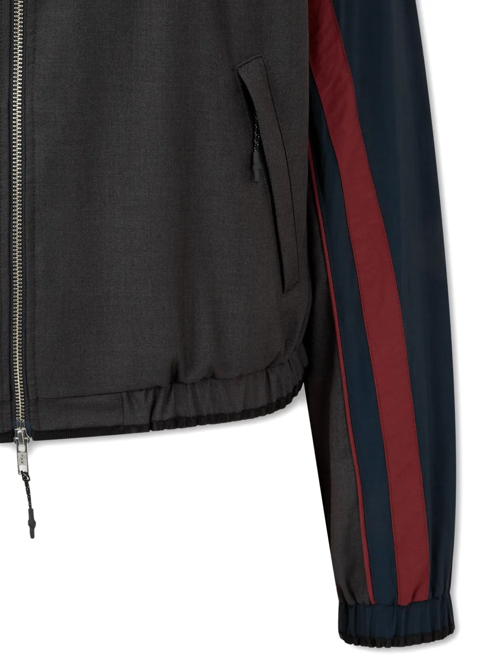 Studio Tomboy Contrast-trim Hooded Track Jacket In Gray