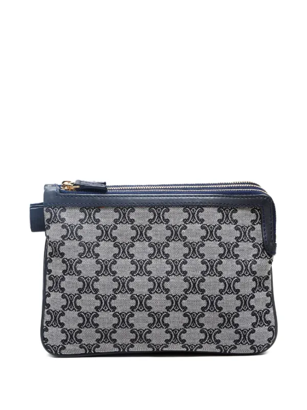 [値下げ可能] CELINE モノグラム ポーチ Celine Pre-Owned 1980-1990s モノグラム ポーチ | ブルー | FARFETCH JP