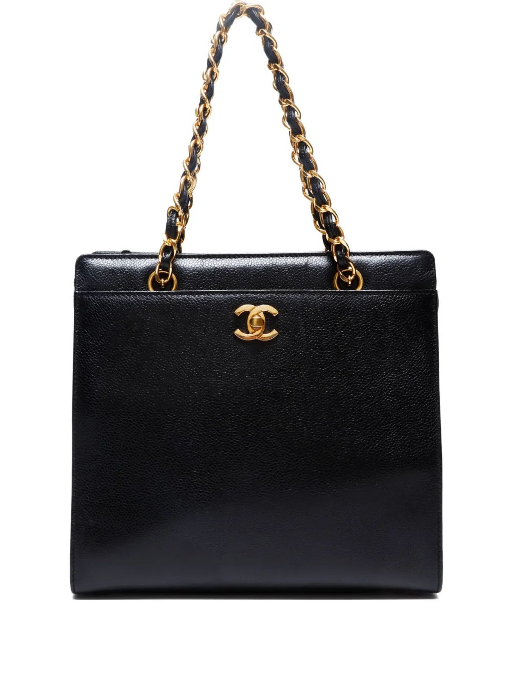 CHANEL Pre-Owned 1999-2000 ココマーク レザーハンドバッグ - ブラック CHANEL Pre-Owned 1999-2000 ココマーク レザーハンドバッグ - ブラック