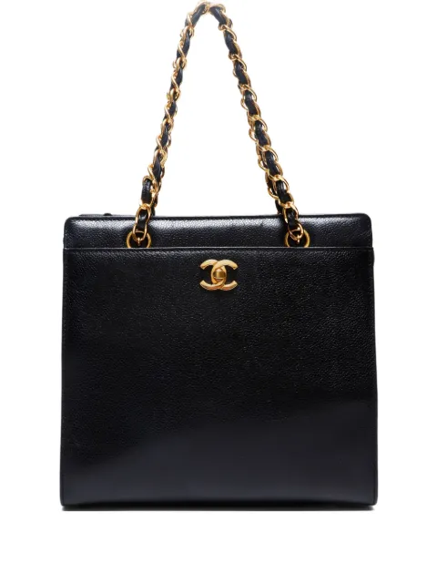 CHANEL Pre-Owned 1999-2000 CC leather tote bag