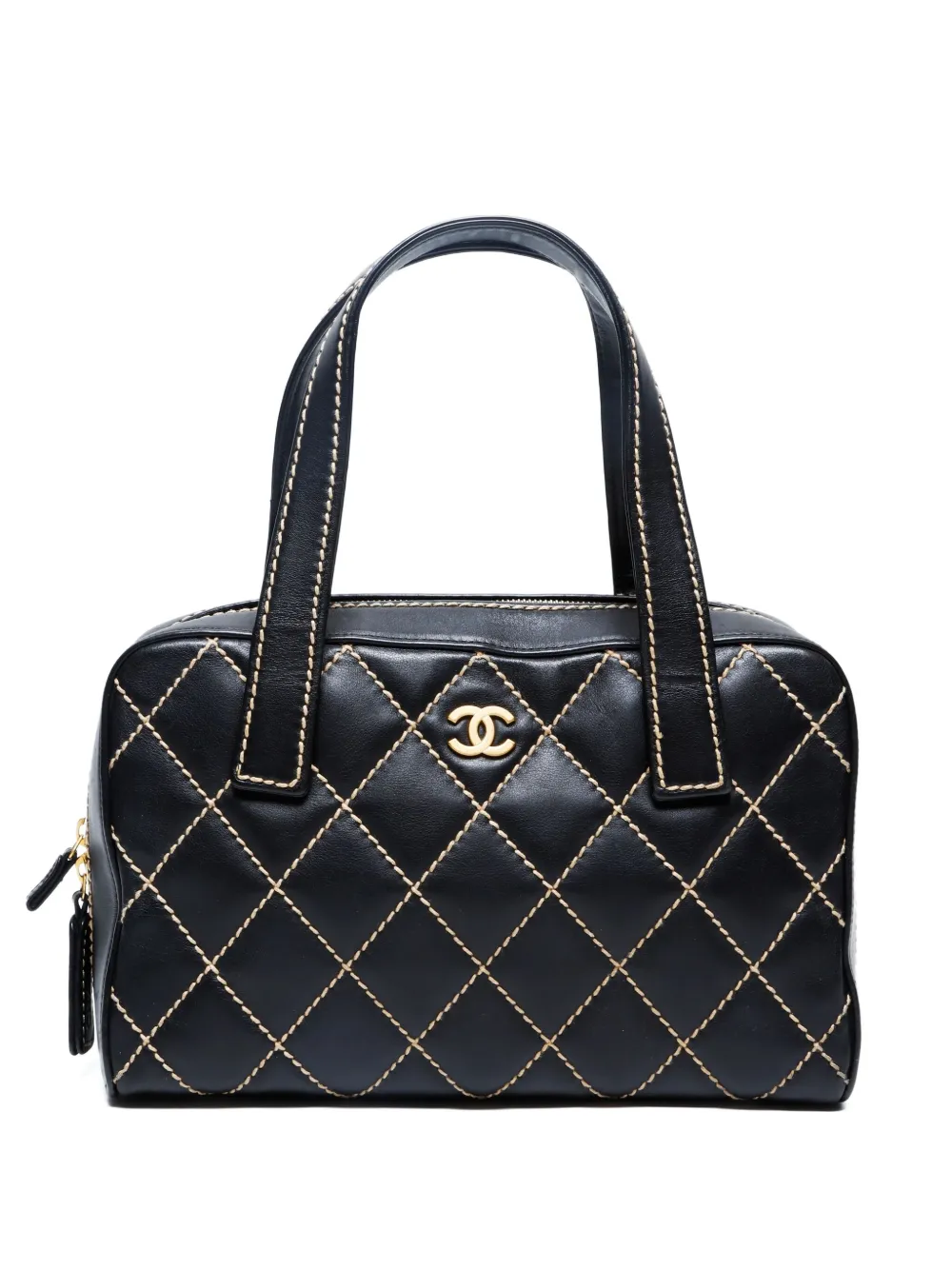 CHANEL Pre-Owned 2004-2005 ワイルドステッチ ハンドバッグ - ブラック CHANEL Pre-Owned 2004-2005 ワイルドステッチ ハンドバッグ - ブラック