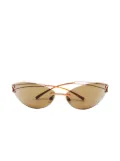 CHANEL Pre-Owned 2000s rimless cat-eye sunglasses - Brown