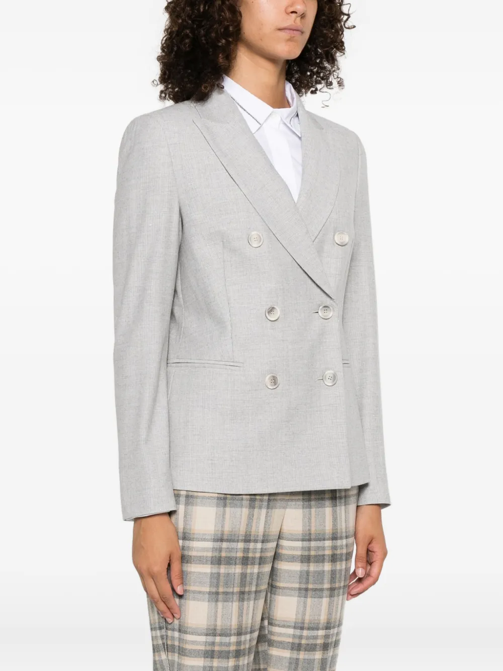 Peserico Blazer met dubbele rij knopen Grijs