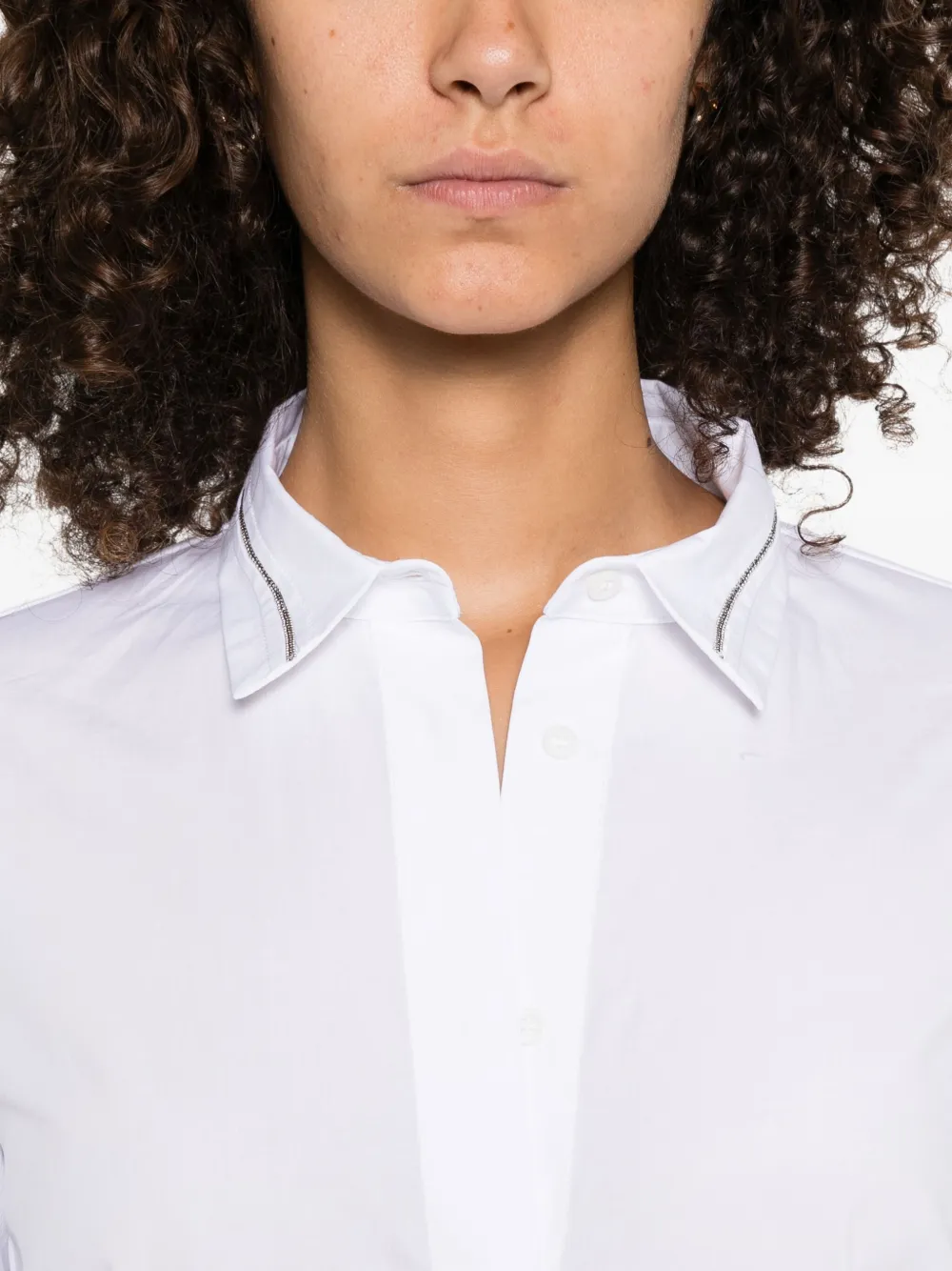 Peserico point-collar cotton-blend shirt Wit