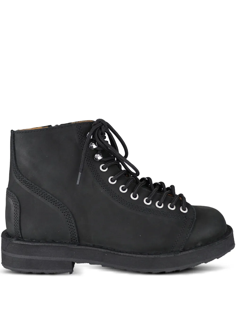 Yohji Yamamoto lace-up leather boots BLACK