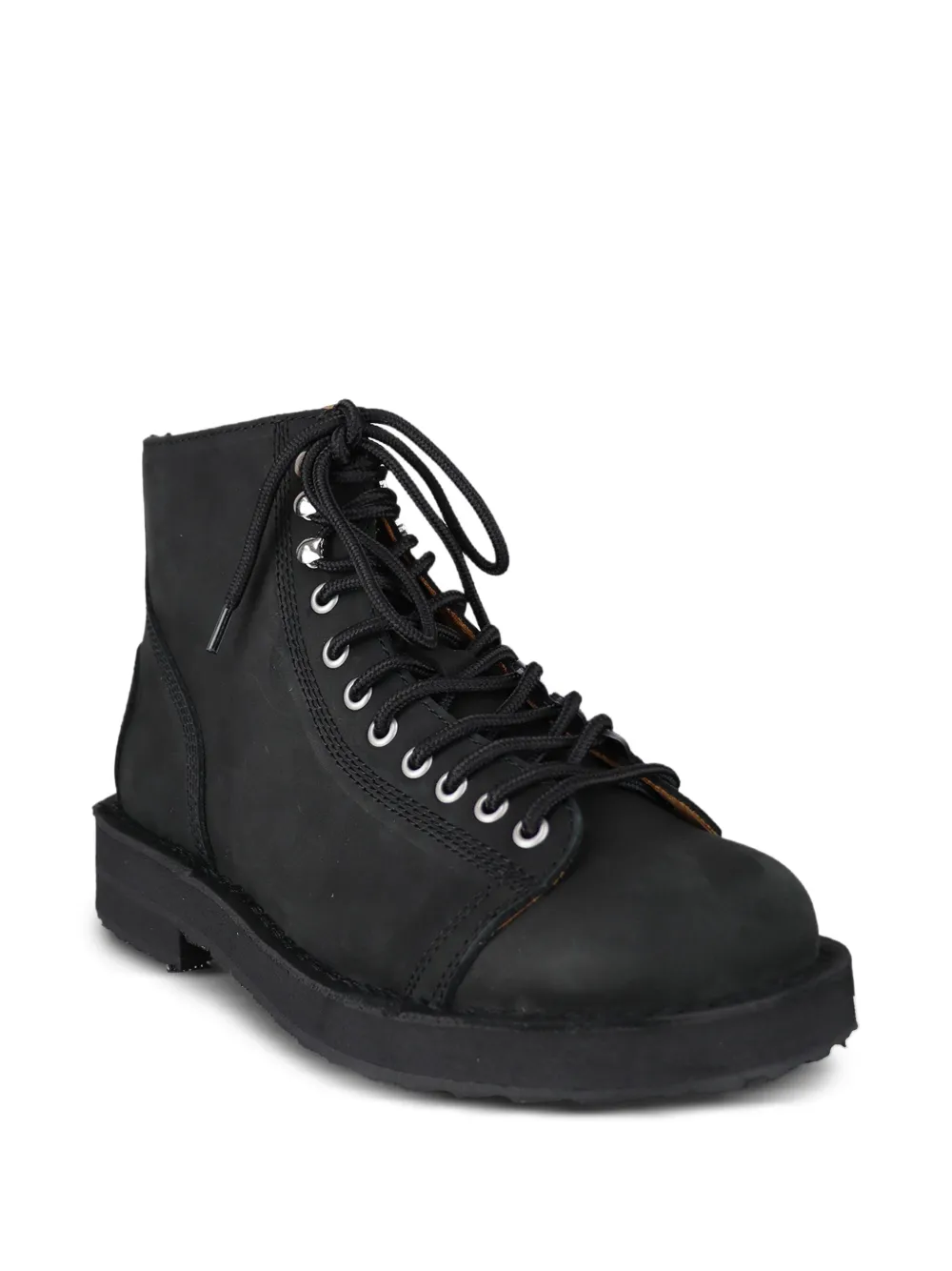 Yohji Yamamoto lace-up leather boots BLACK