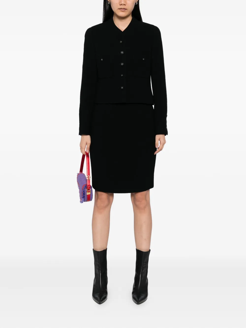 CHANEL Pre-Owned 1990-2000s setup suit jacket top skirt | Pre-Owned Tops | Image 2