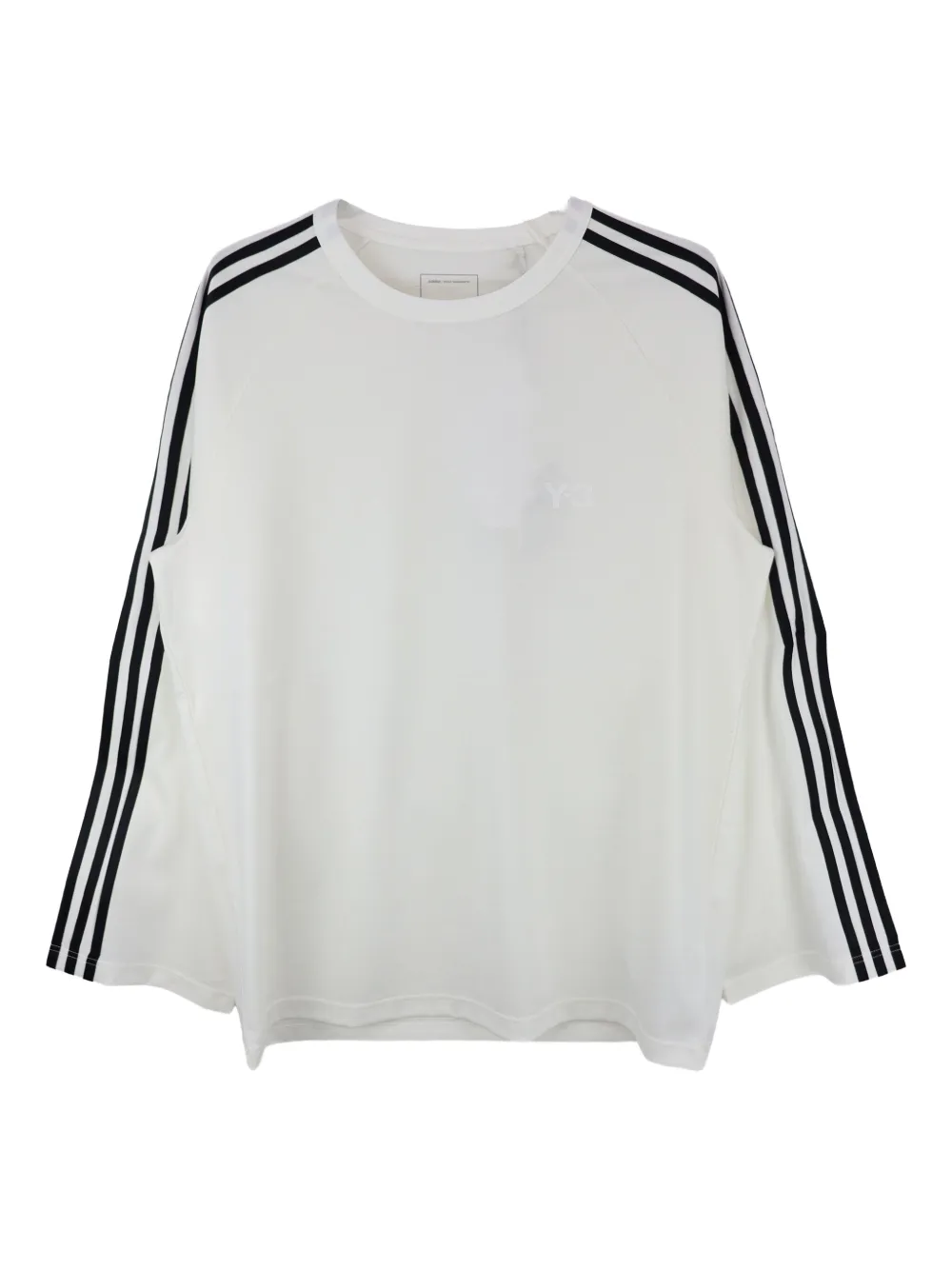 Y-3 T-shirt met drie strepen en lange mouwen Wit