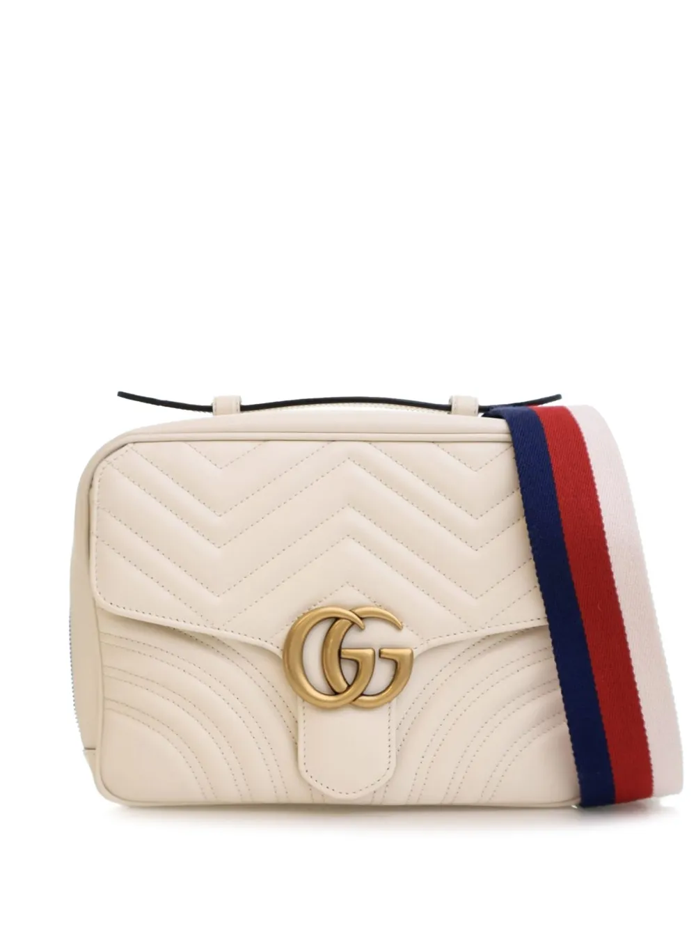 Pre-owned Gucci 2016-2025 Small Gg Marmont Matelasse Leather Sylvie Top Handle Satchel