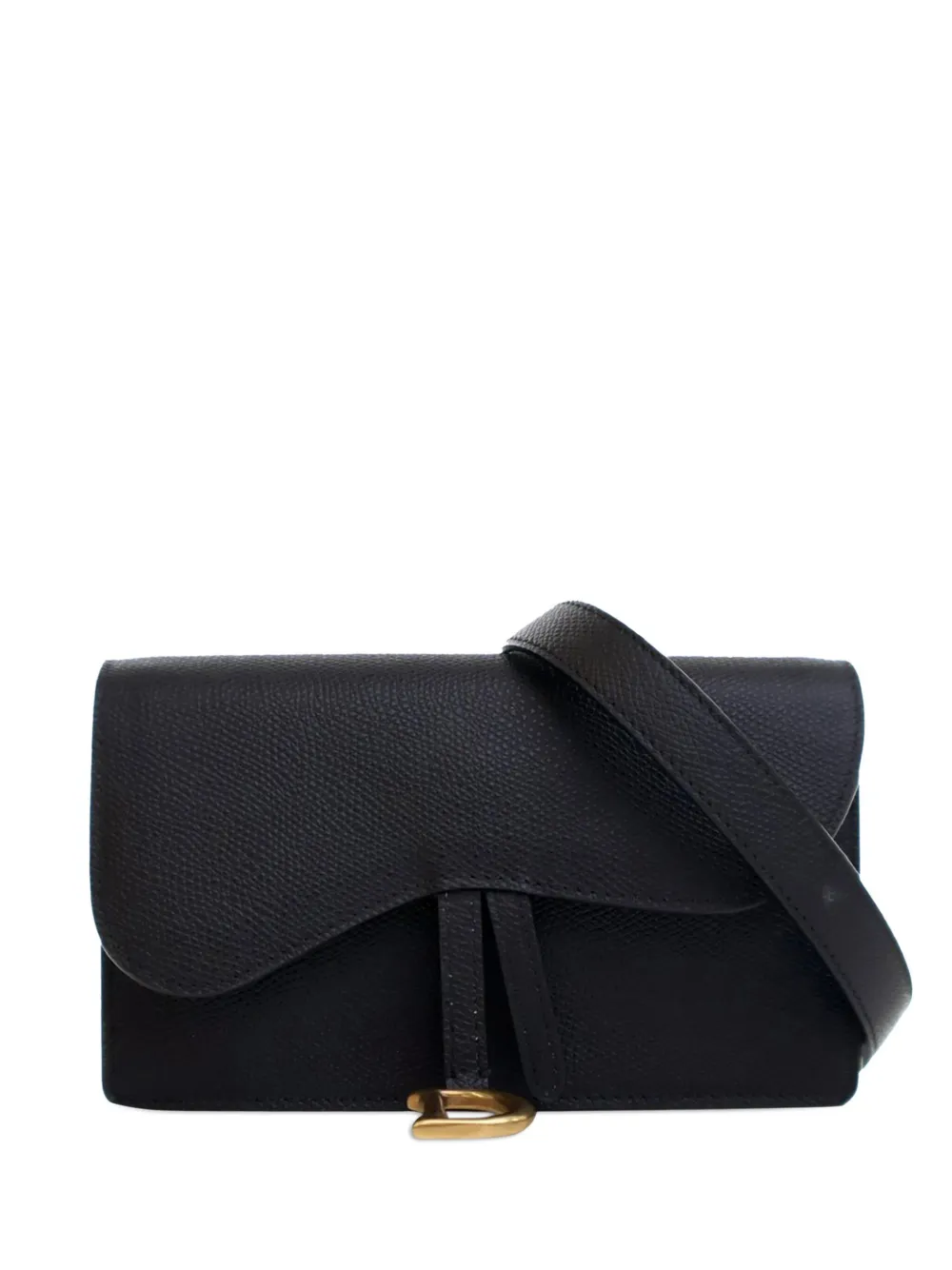 Christian Dior Pre-Owned 2019 グレインカーフ サドル ベルトバッグ - ブラック Christian Dior Pre-Owned 2019 グレインカーフ サドル ベルトバッグ - ブラック