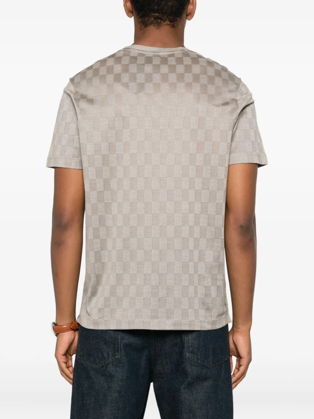 Paul & Shark checked cotton T-shirt Grijs