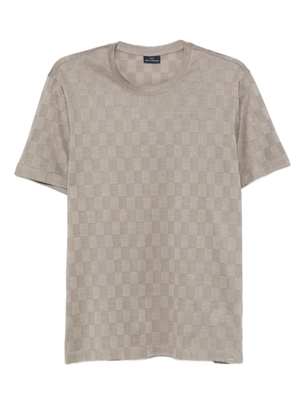 Paul & Shark checked cotton T-shirt Grijs