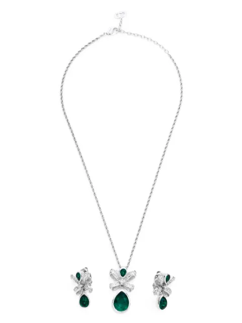Christian Dior Pre-Owned 1980s rhinestone bow necklace and earrings set