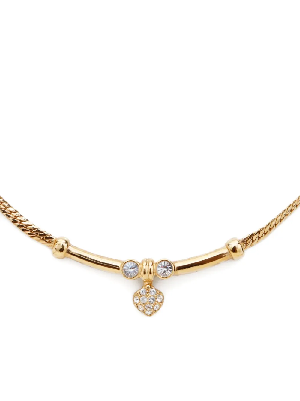 Christian Dior Pre-Owned 1980s rhinestone gold necklace | Image 2