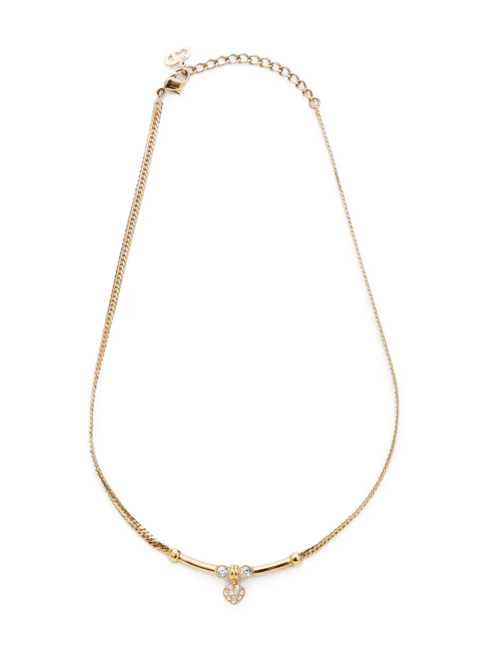 Christian Dior Pre-Owned 1980s rhinestone gold necklace | Gold | Image 1