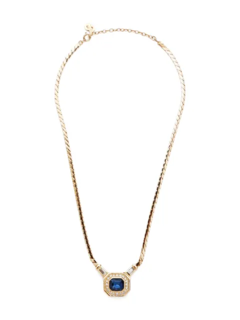 Christian Dior Pre-Owned 1980-1990s gold chain sapphire necklace