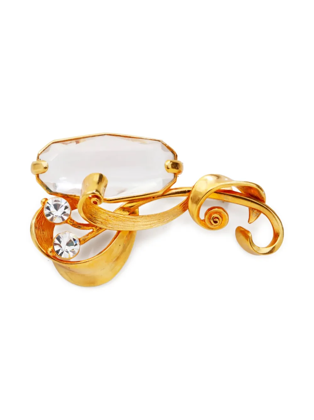 Christian Dior Pre-Owned 1980-1990s Rhinestone Brooch - ゴールドトーン Christian Dior Pre-Owned 1980-1990s Rhinestone Brooch - ゴールドトーン