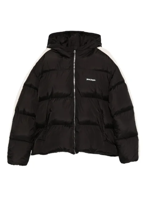 Palm Angels Kids hooded stripe-detail puffer jacket