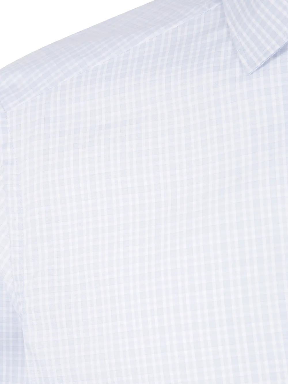Zegna Geruit katoenen overhemd Blauw