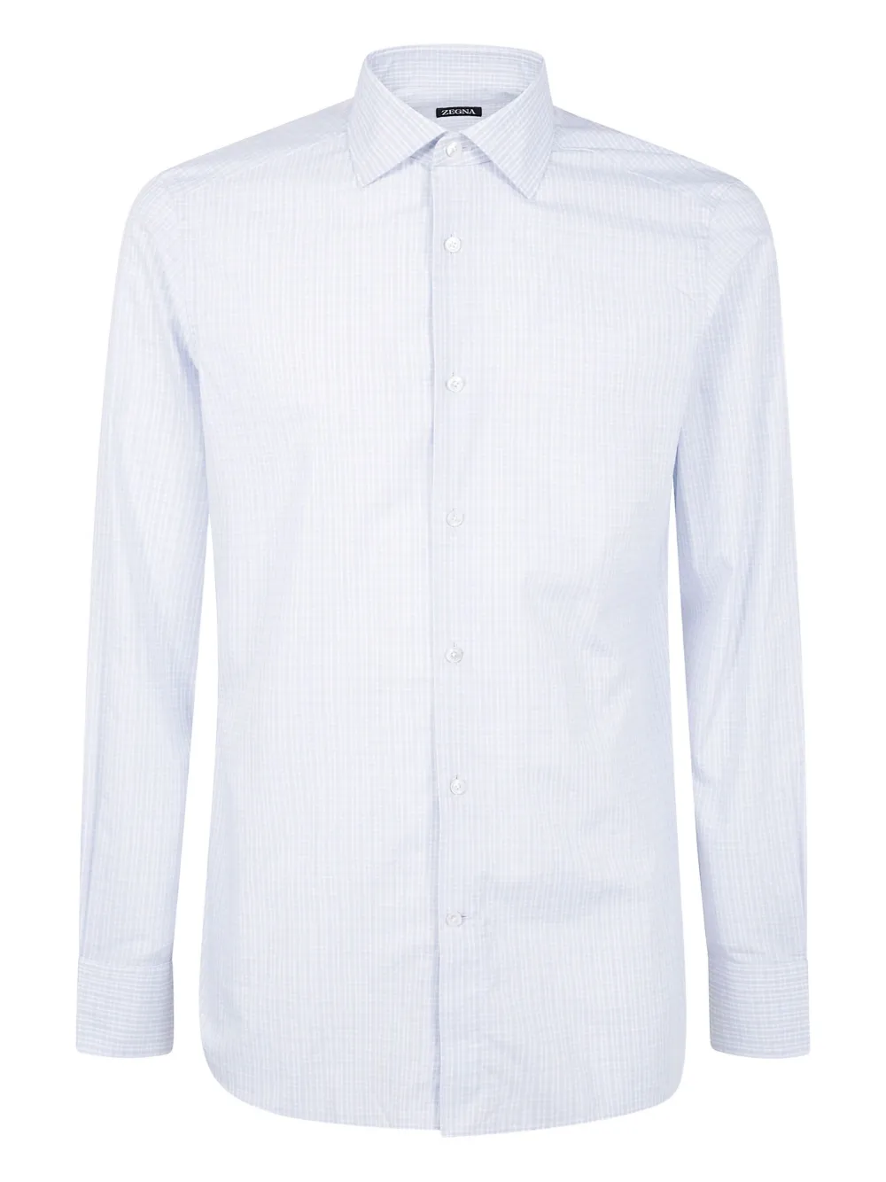 Zegna Geruit katoenen overhemd Blauw