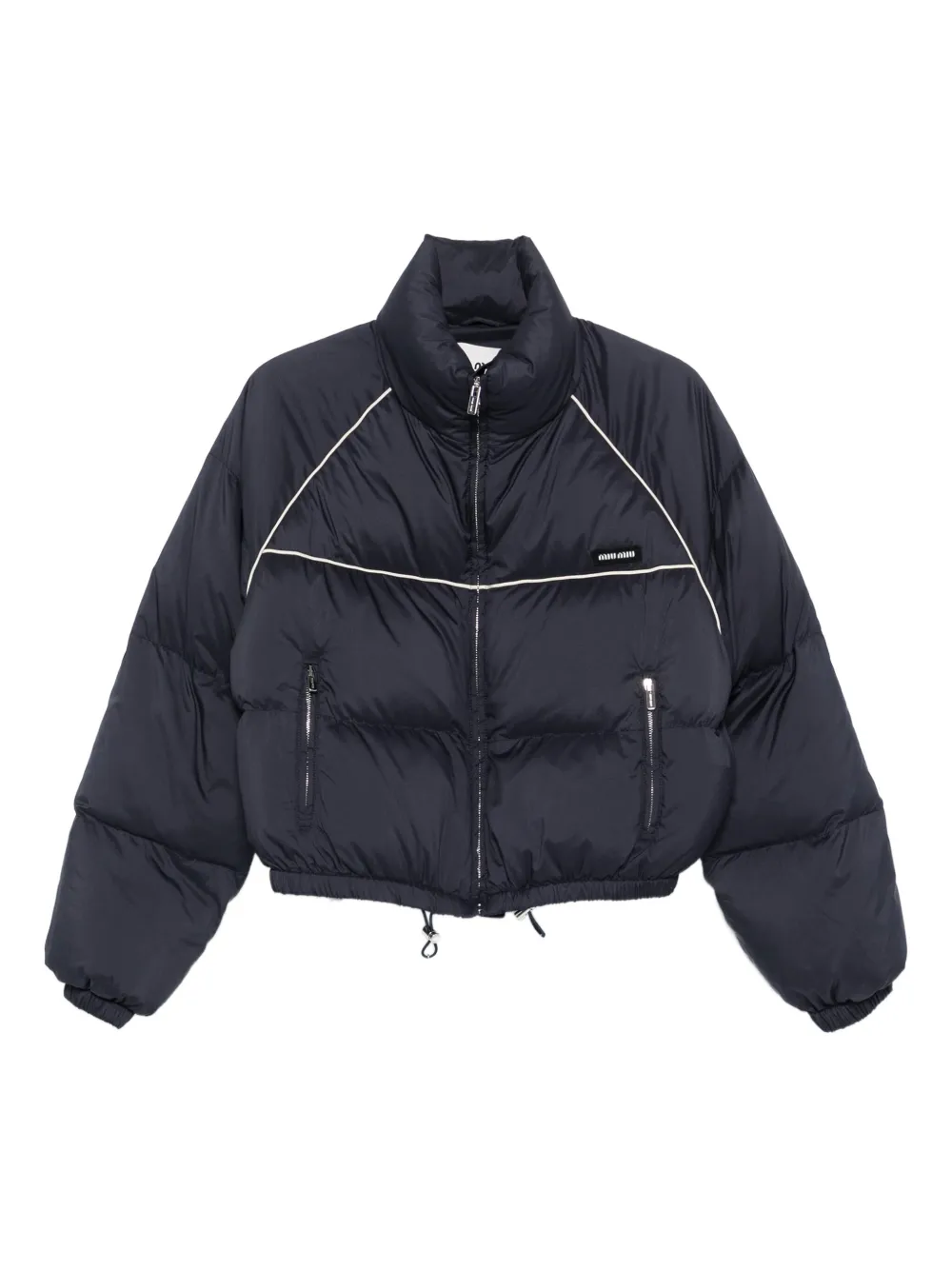 Miu Cropped donsjack met vlakken Blauw