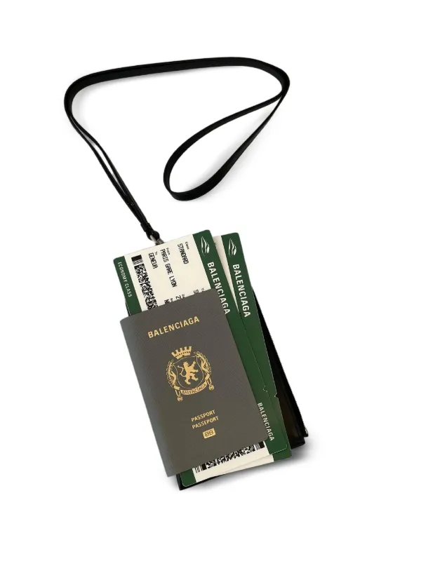 Balenciaga Passport Leather Phone Holder | Green | FARFETCH