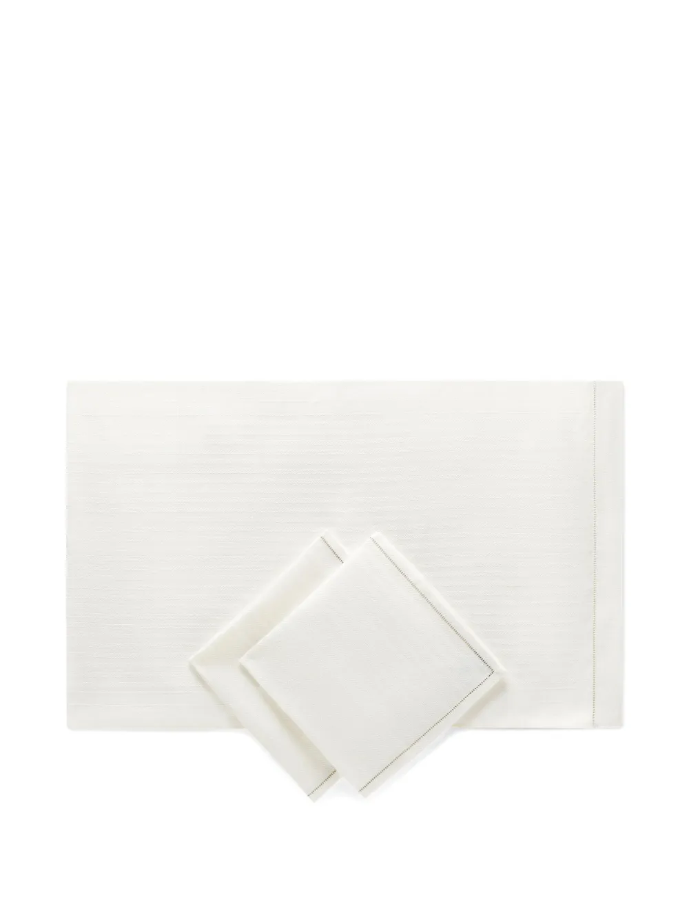 Brunello Cucinelli lot de serviettes en lin à chevrons | blanc | Image 1