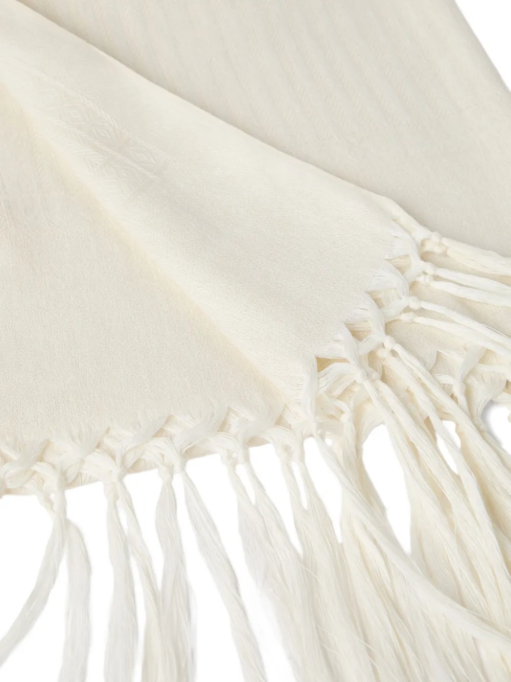 Brunello Cucinelli Chevron Fringe Towel (70cm X 170cm) In Neutral