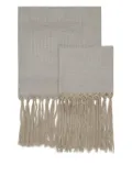 Brunello Cucinelli chevron fringe towels (120cm x 70cm) (set of two) - Neutrals