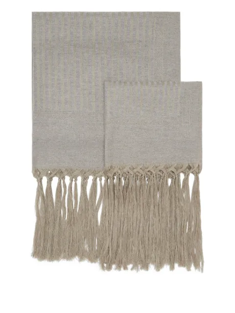 Brunello Cucinelli chevron fringe towels (120cm x 70cm) (set of two)