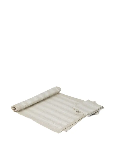 Brunello Cucinelli striped-pattern table runner and napkin (set of three)