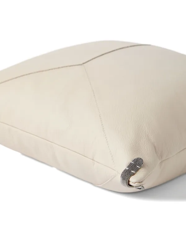 Brunello Cucinelli レザークッション 40cm x 40cm | ニュートラル