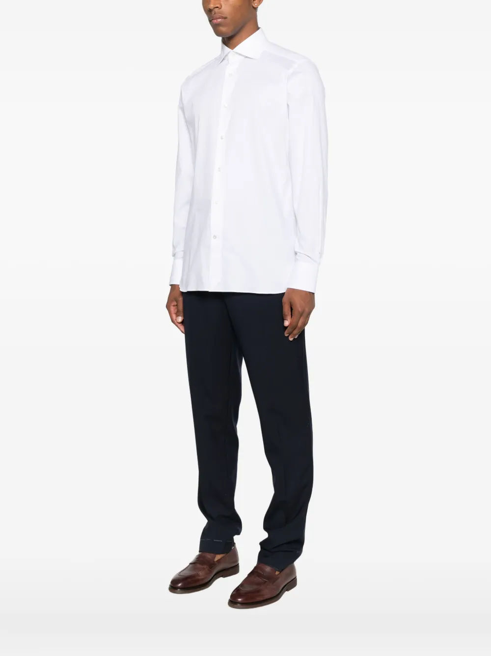 Zegna long-sleeve buttoned shirt Wit