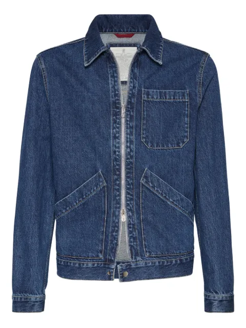 Brunello Cucinelli zip-fastening patch-pocket denim jacket
