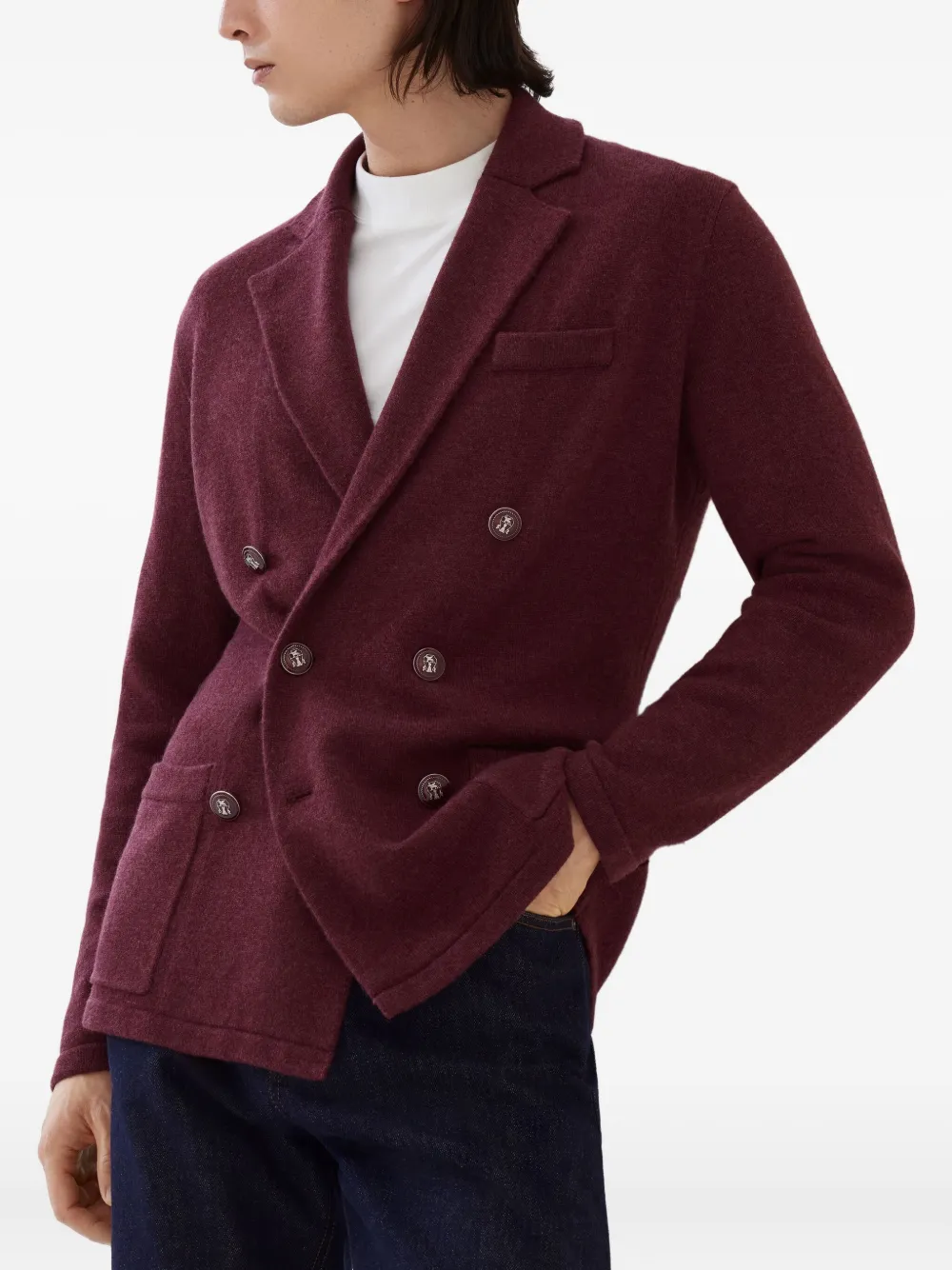 Brunello Cucinelli Gebreide blazer Rood