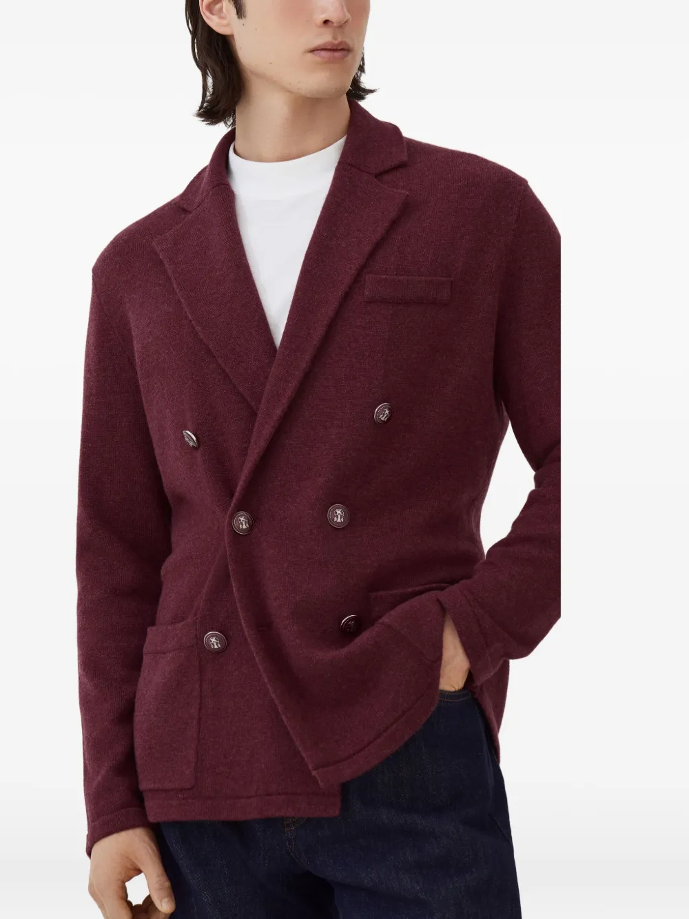 Brunello Cucinelli Gebreide blazer Rood