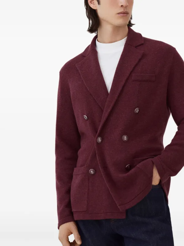 Brunello Cucinelli ニット ダブルジャケット | レッド