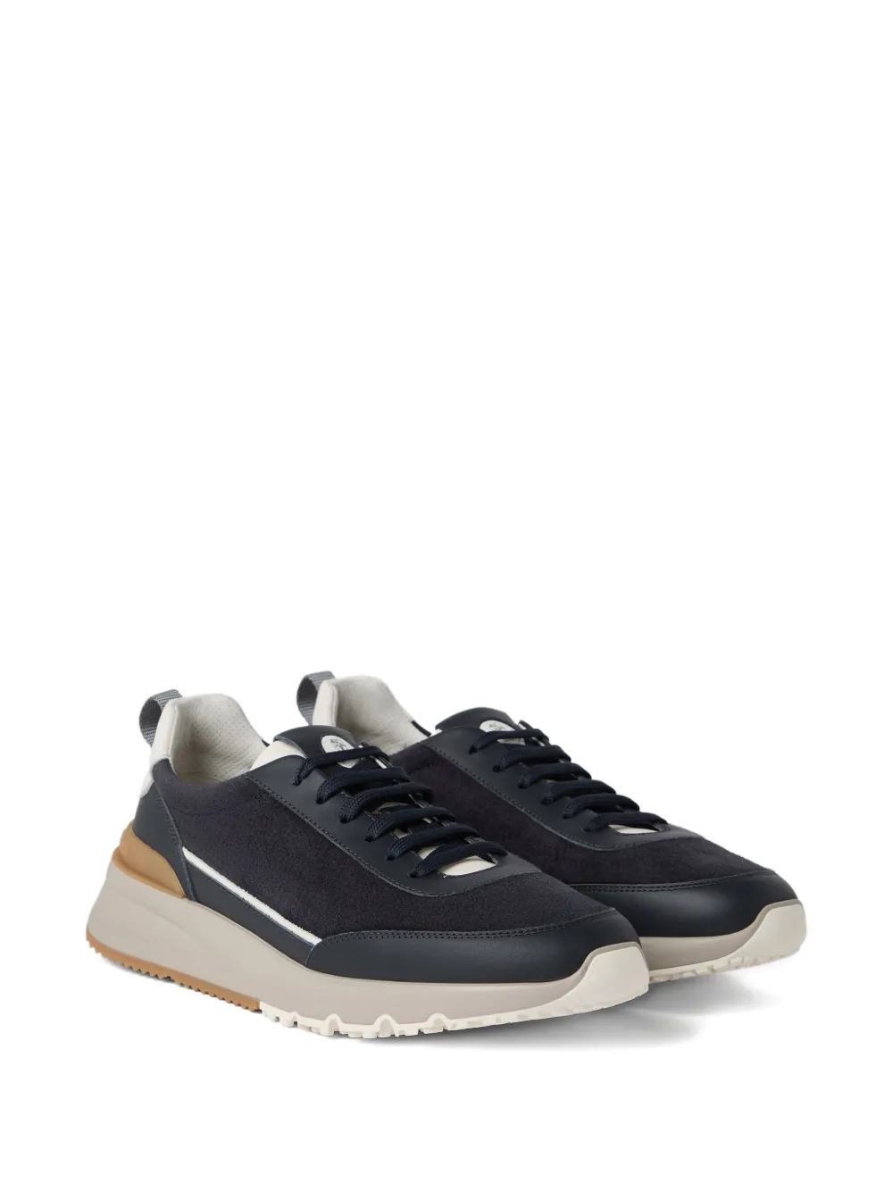 Brunello Cucinelli lace-up suede sneakers Blue