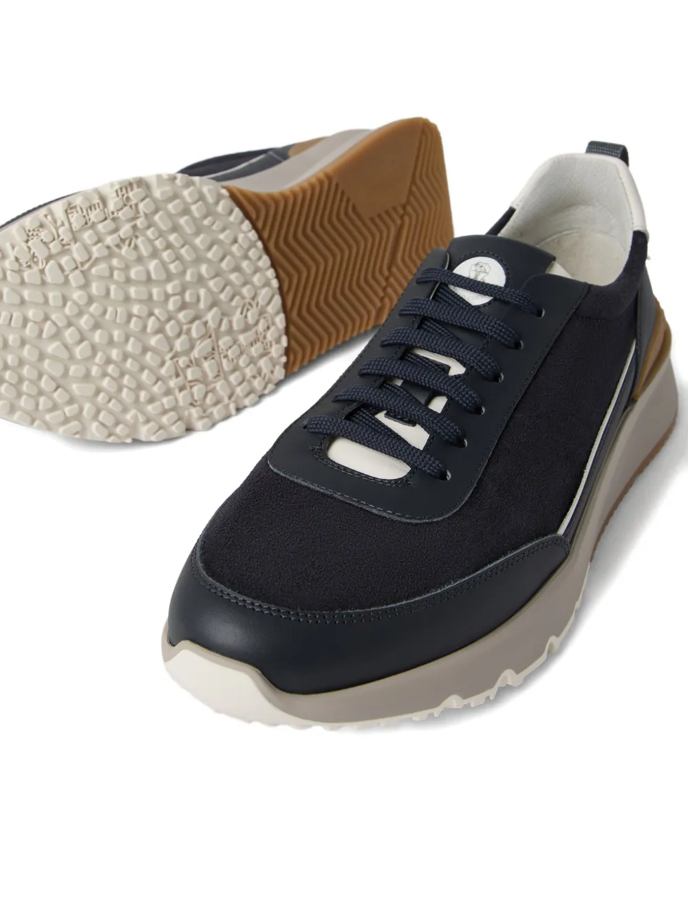 Brunello Cucinelli lace-up suede sneakers Blue