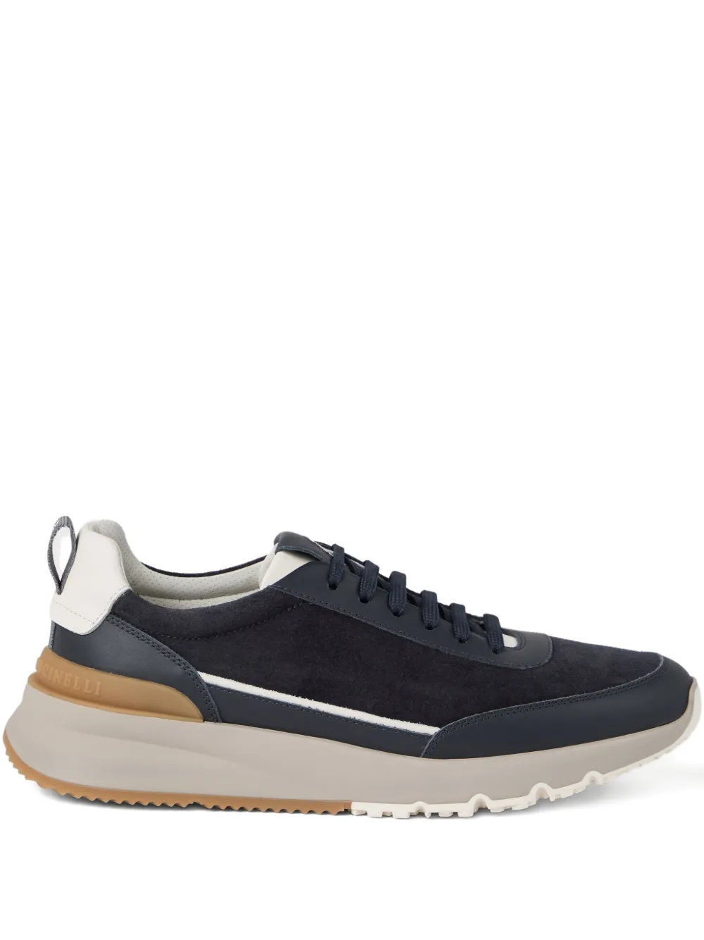 Brunello Cucinelli lace-up suede sneakers Blue